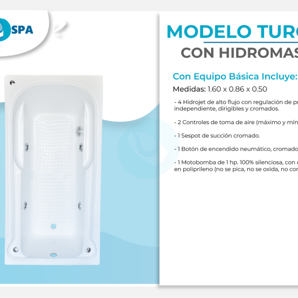 Tina modelo turquia de 1.60 x 0.86 x 0.50 para 1 persona desde