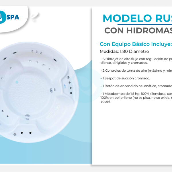 Tina de hidromasaje modelo rusia 1.80 de diametro Tina de hidromasaje modelo rusia 1.80 de diametro